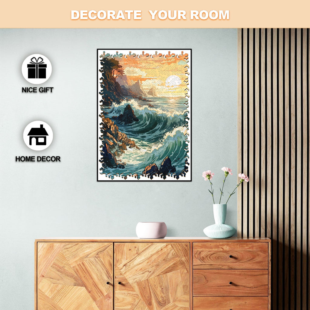 Seaside Sunset Wooden Jigsaw Puzzle