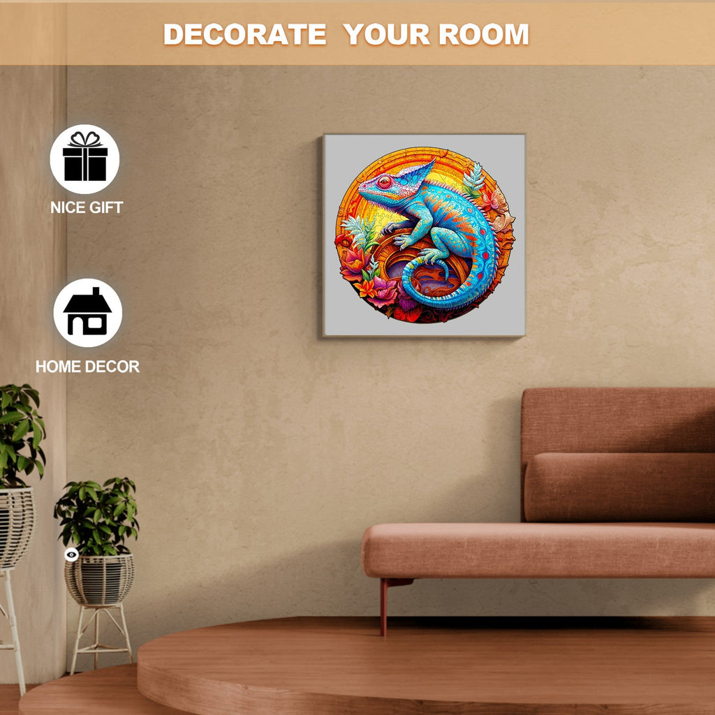 Unique Chameleon Wooden Jigsaw Puzzle