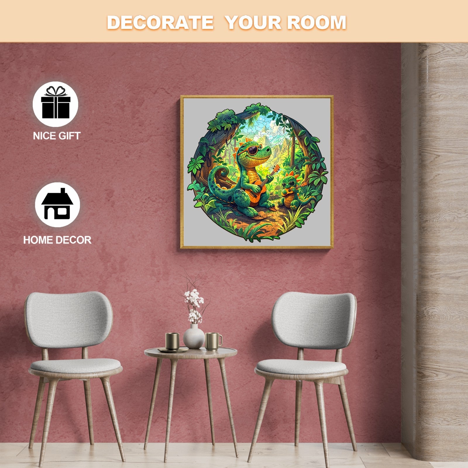 Rock Dinosaur-1 Wooden Jigsaw Puzzle