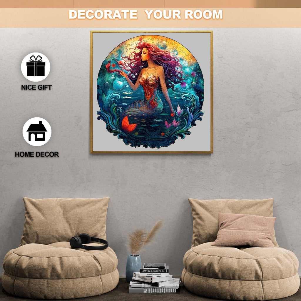 Aqua Woman Wooden Jigsaw Puzzle