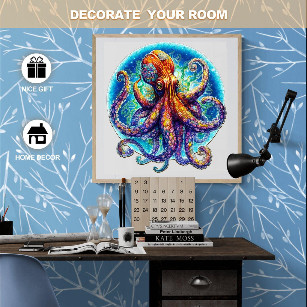 Mandala Octopus Wooden Jigsaw Puzzle