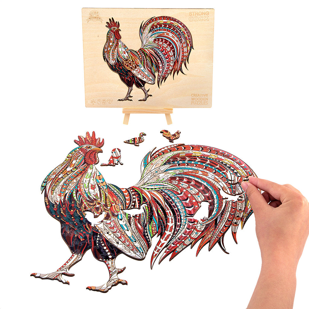 Strong Rooster Wooden Jigsaw Puzzle