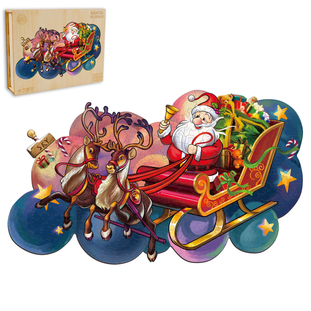 Santa Sleigh Wooden Jigsaw Puzzle