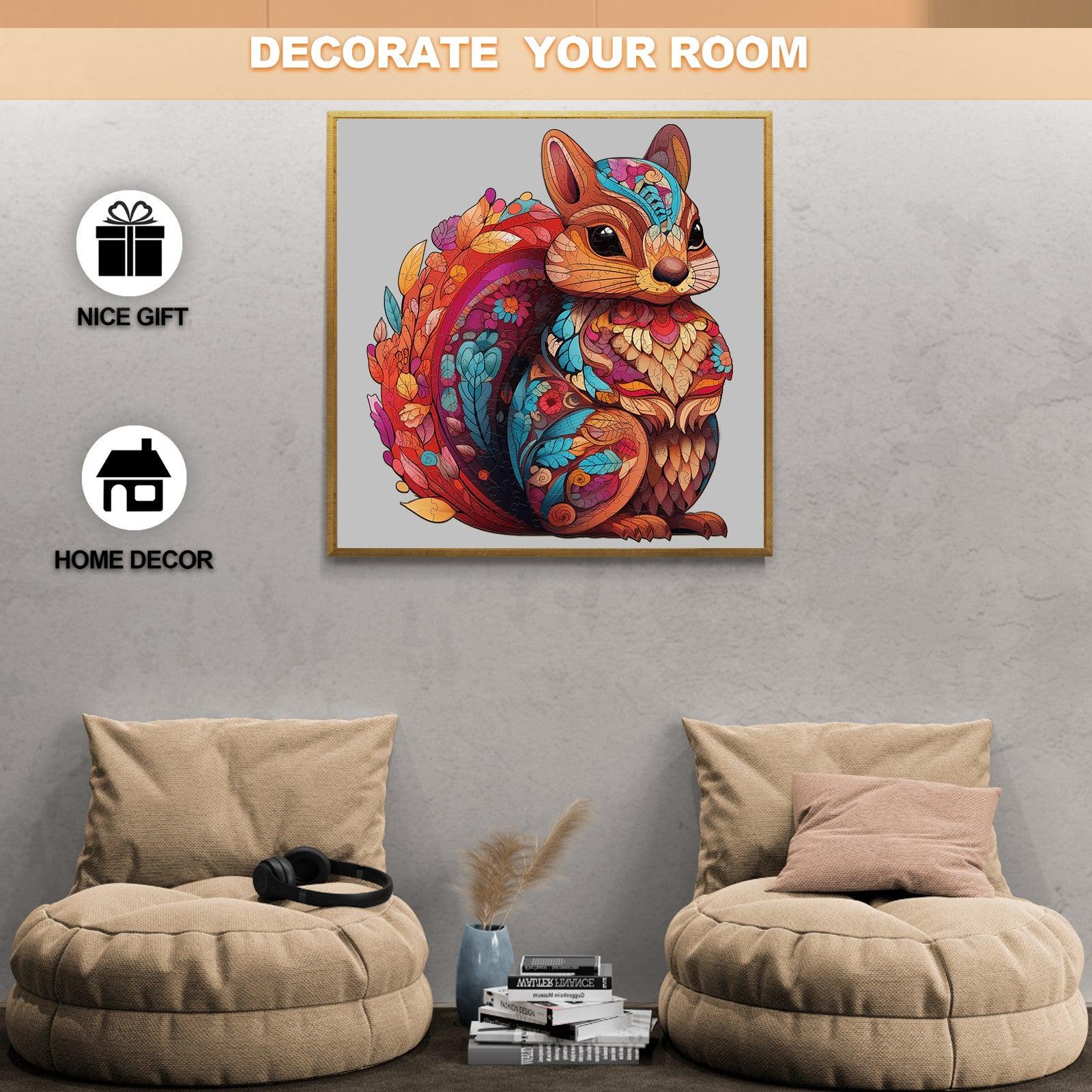 Playful Squirrel Wooden Jigsaw Puzzle