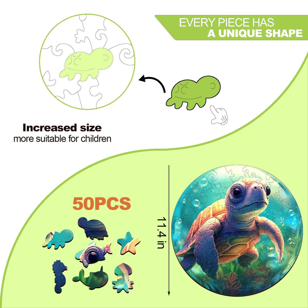 Cute Turtle Children's Wooden Jigsaw Puzzle
