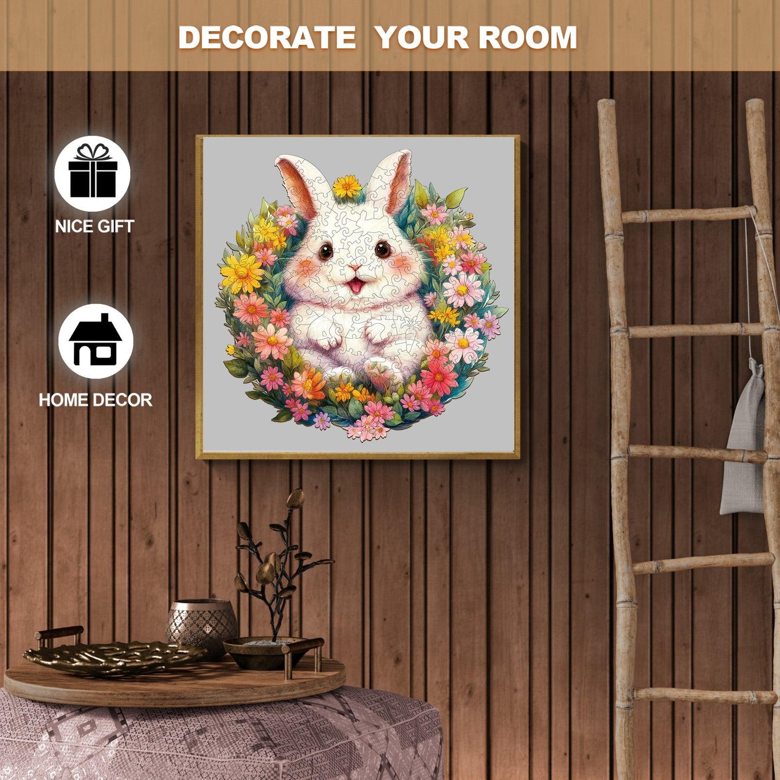  Fluffy Rabbit Wooden Jigsaw Puzzle