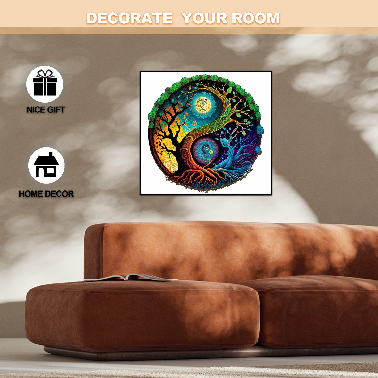 Yin Yang & Tree of Life - 3 Wooden Jigsaw Puzzle