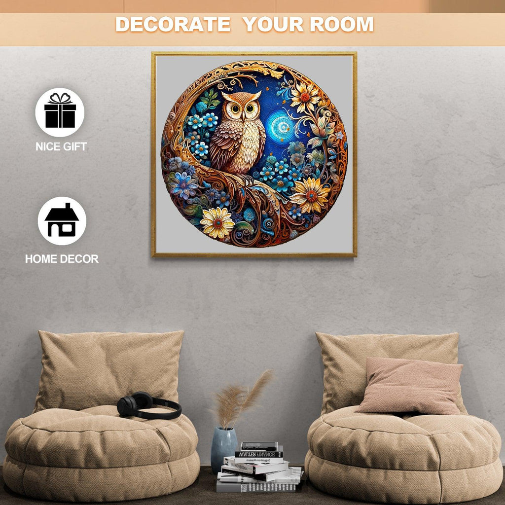 Moonlight Owl Wooden Jigsaw Puzzle