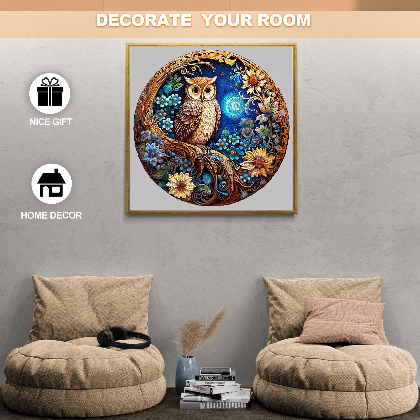 Moonlight Owl Wooden Jigsaw Puzzle