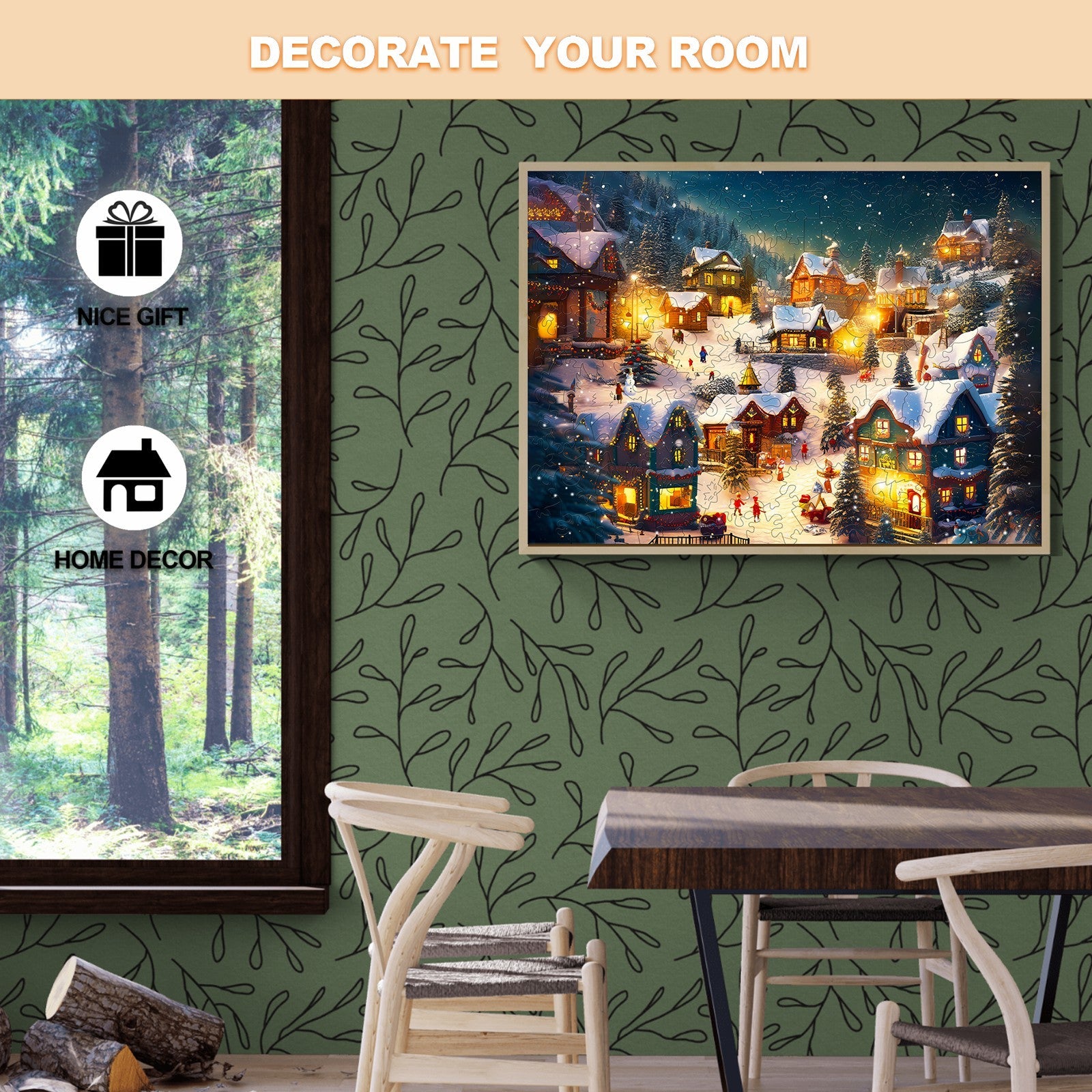Christmas Village Wooden Jigsaw Puzzle