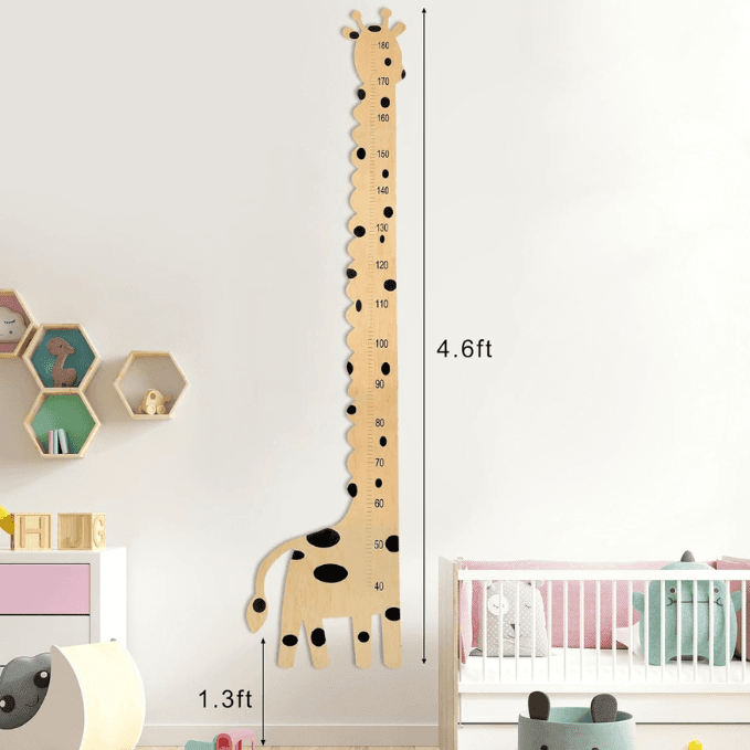 Wooden Giraffe Growth Chart Height Ruler for Kids