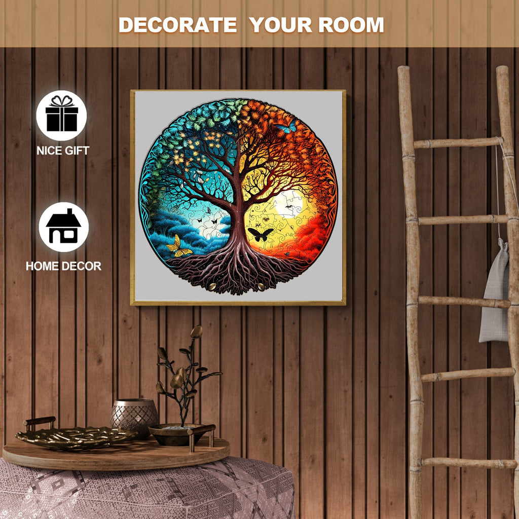 Yin Yang Tree Of Life 6 Wooden Jigsaw Puzzle