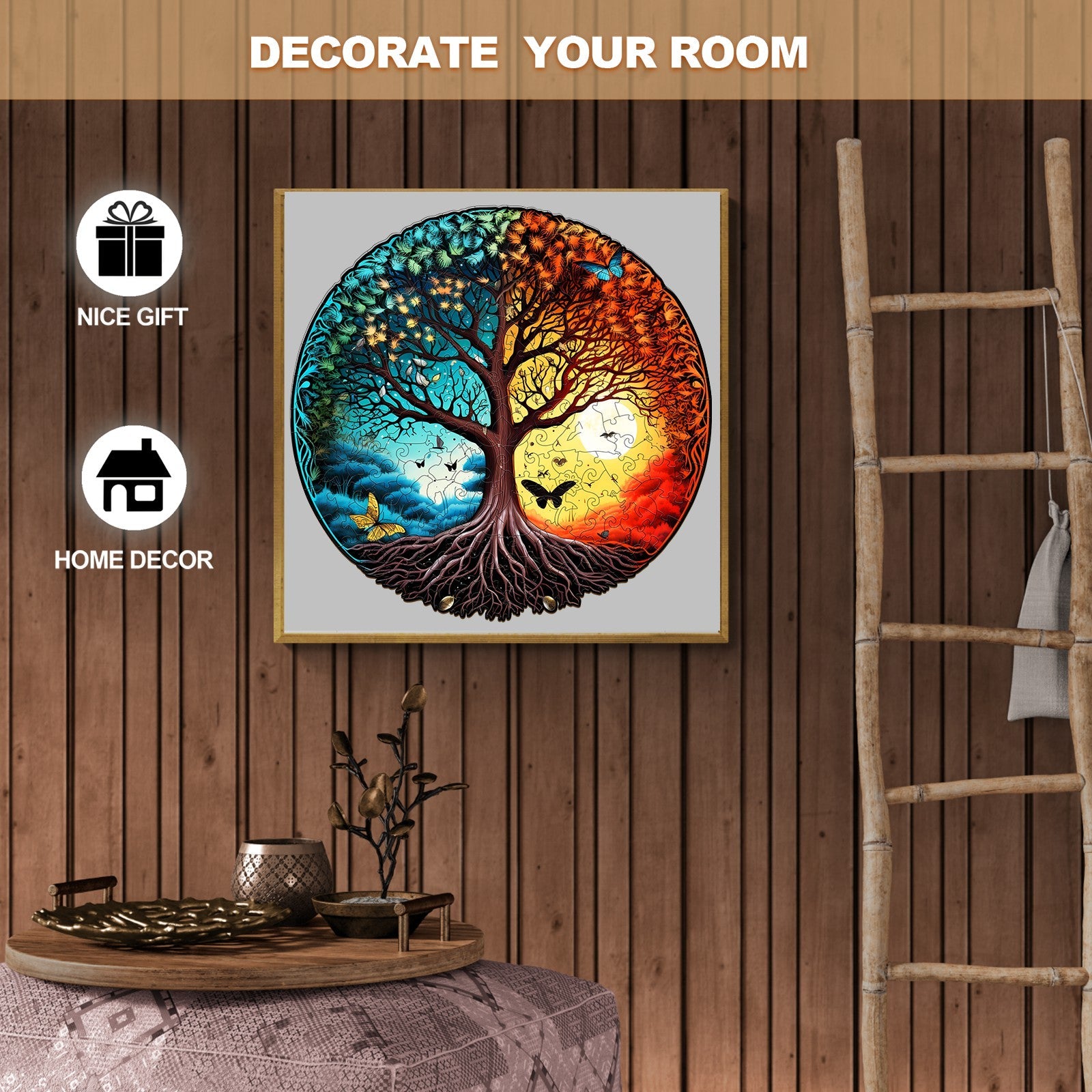 Yin Yang Tree Of Life 6 Wooden Jigsaw Puzzle