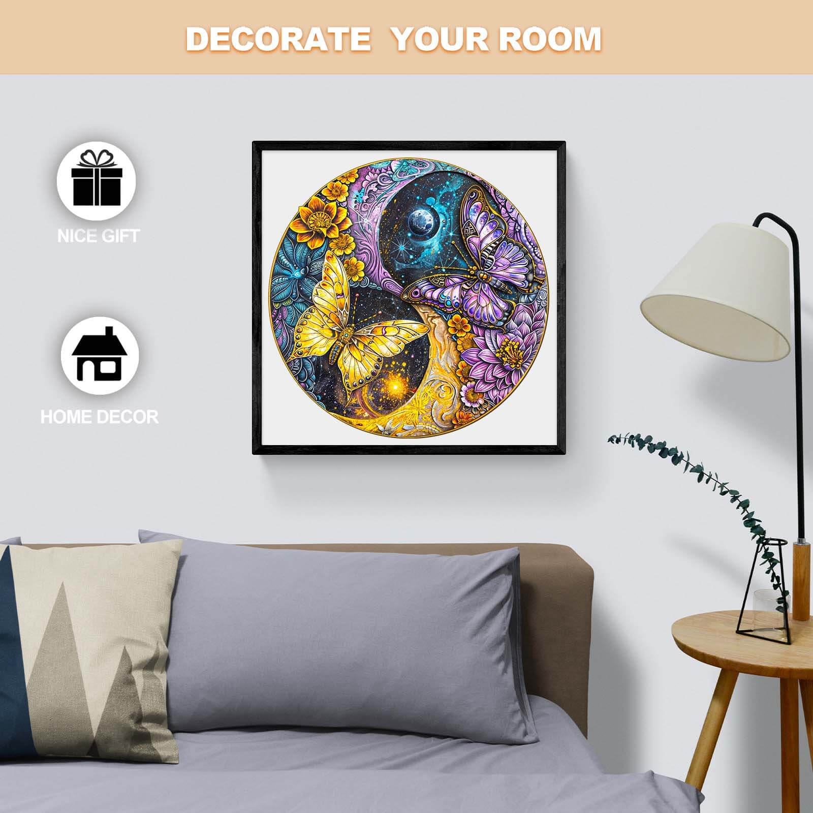 Galaxy Butterflies Wooden Jigsaw Puzzle