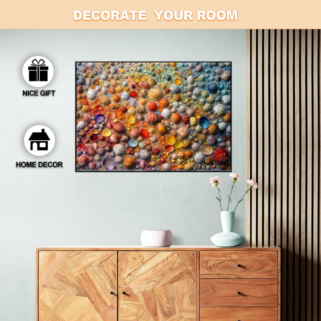 Colorful Seashells Wooden Jigsaw Puzzle