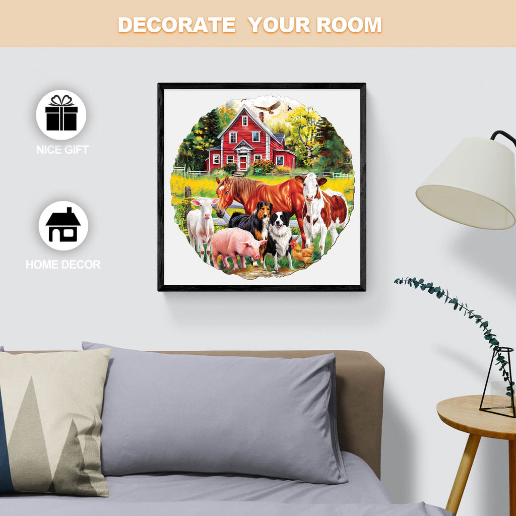 Farm Animals Wooden Jigsaw Puzzle