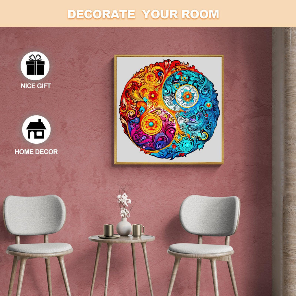 Yin Yang Mandala -5 Wooden Jigsaw Puzzle