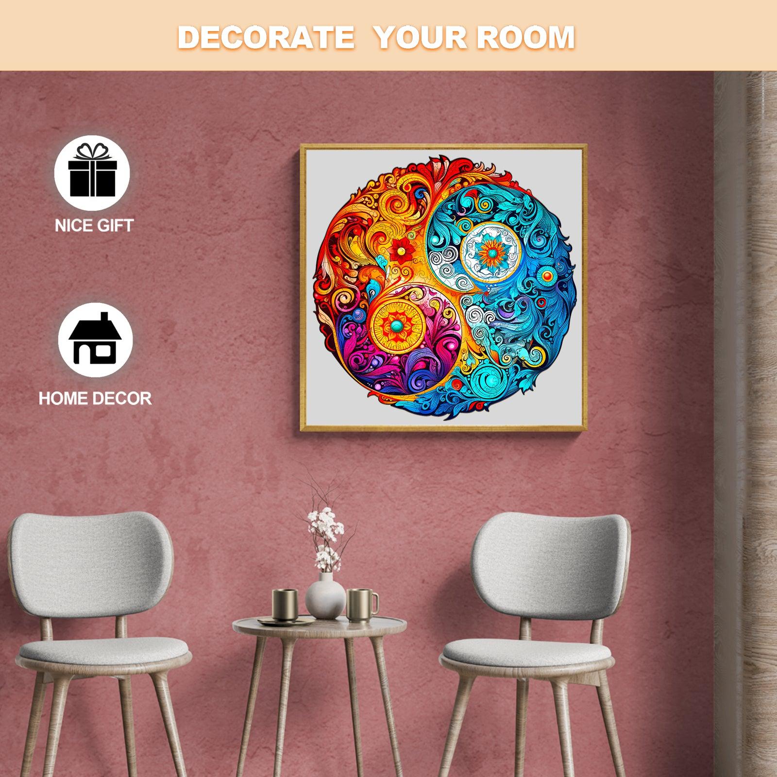 Yin Yang Mandala -5 Wooden Jigsaw Puzzle