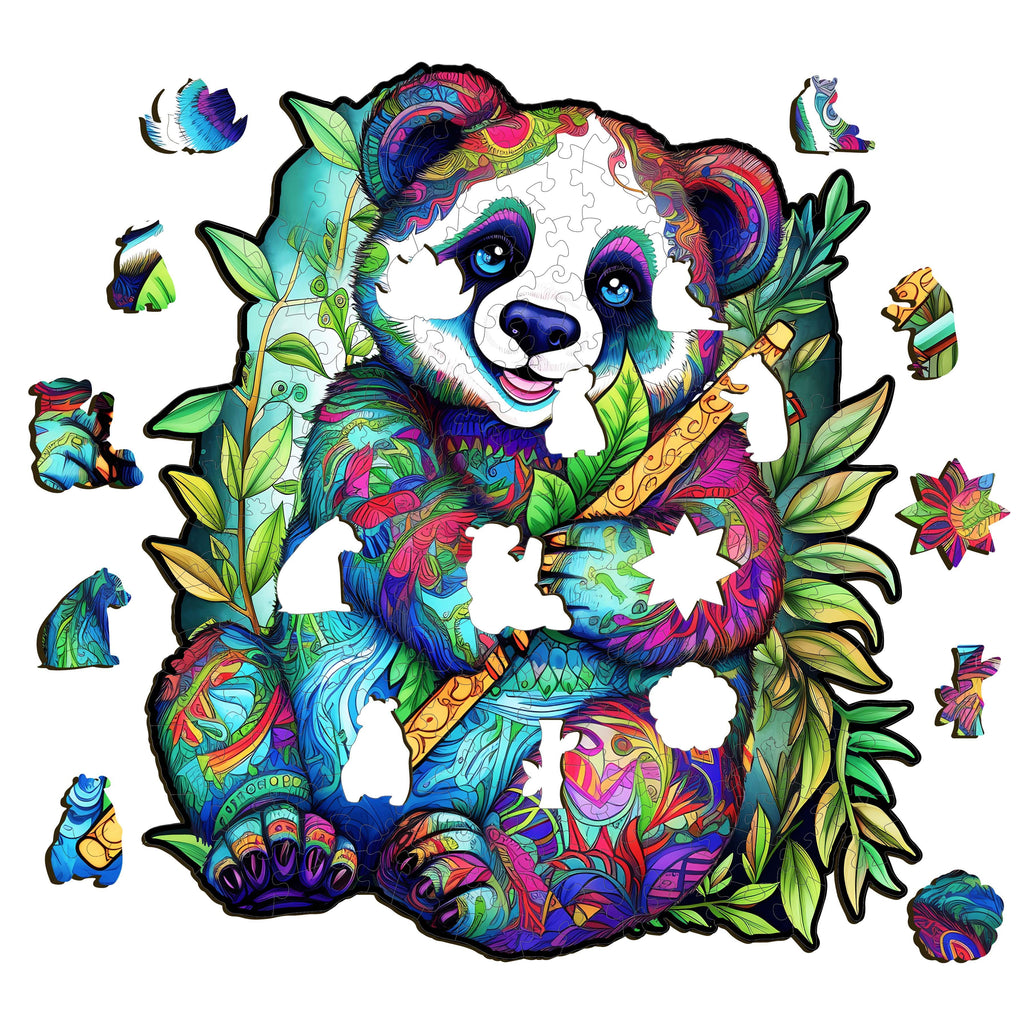 Cute Panda Wooden Jigsaw Puzzle