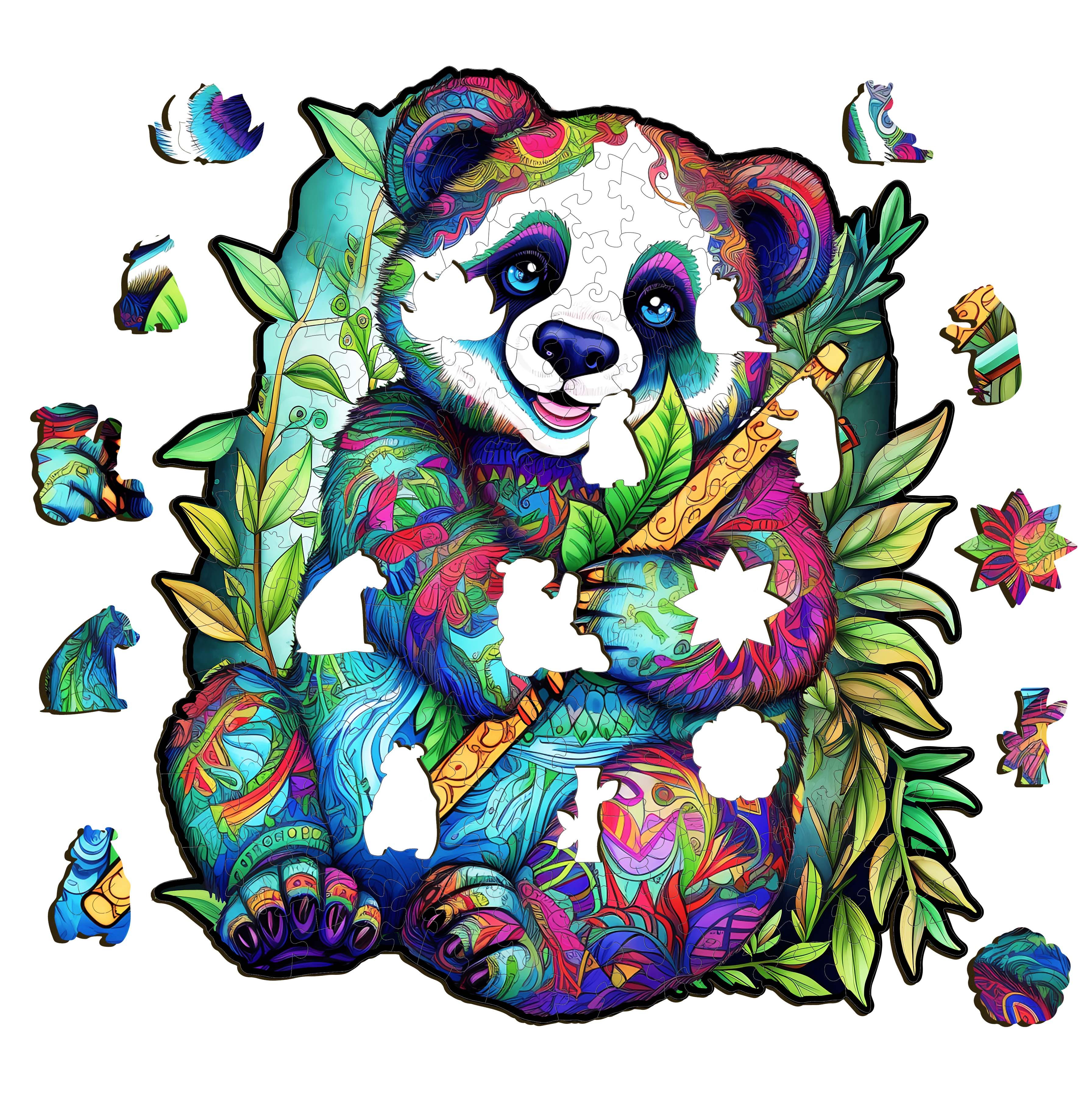Cute Panda Wooden Jigsaw Puzzle