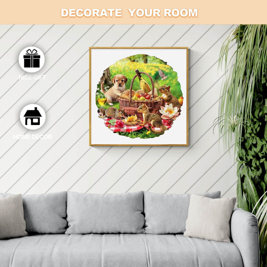 Animal Picnic Wooden Jigsaw Puzzle