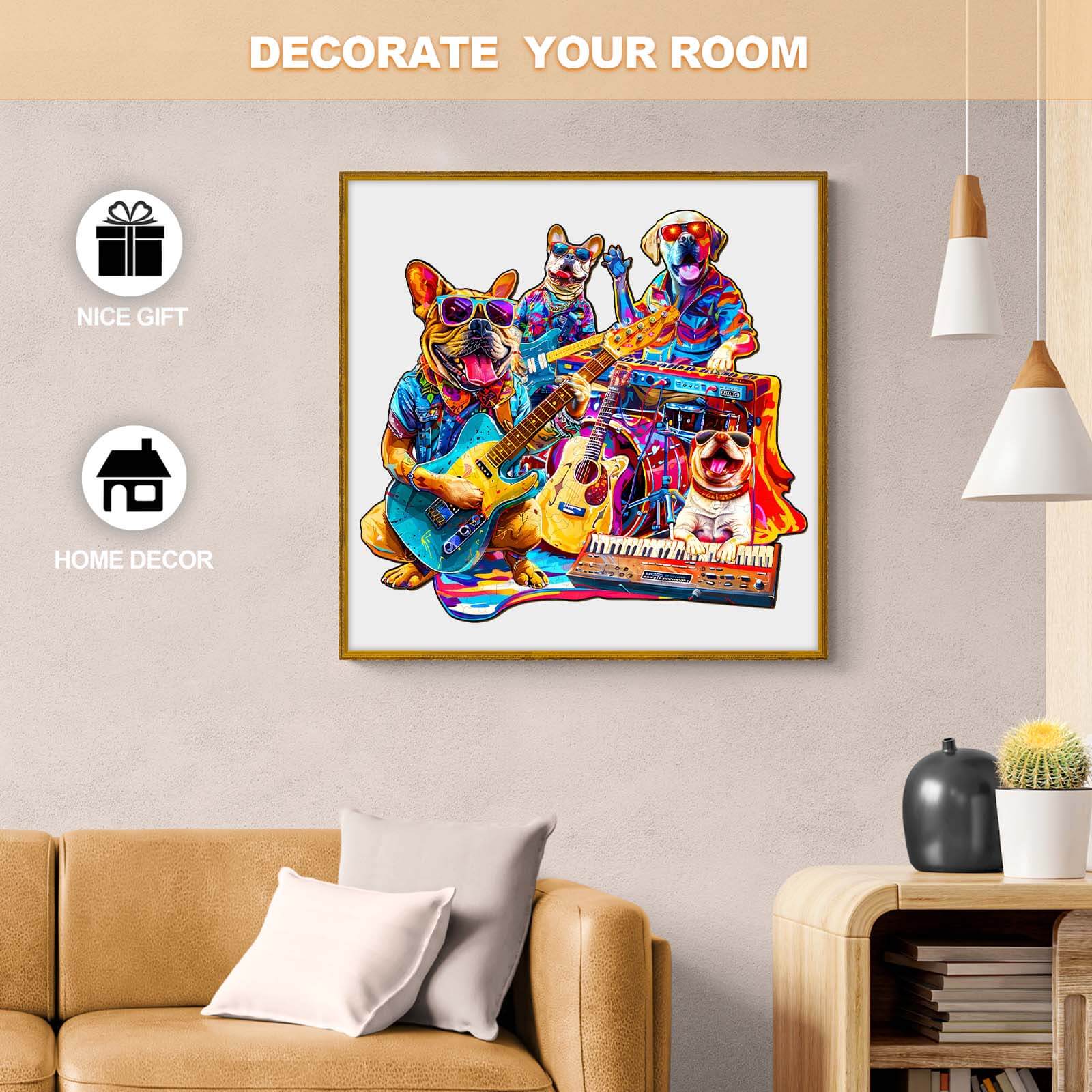 Dog Band Wooden Jigsaw Puzzle