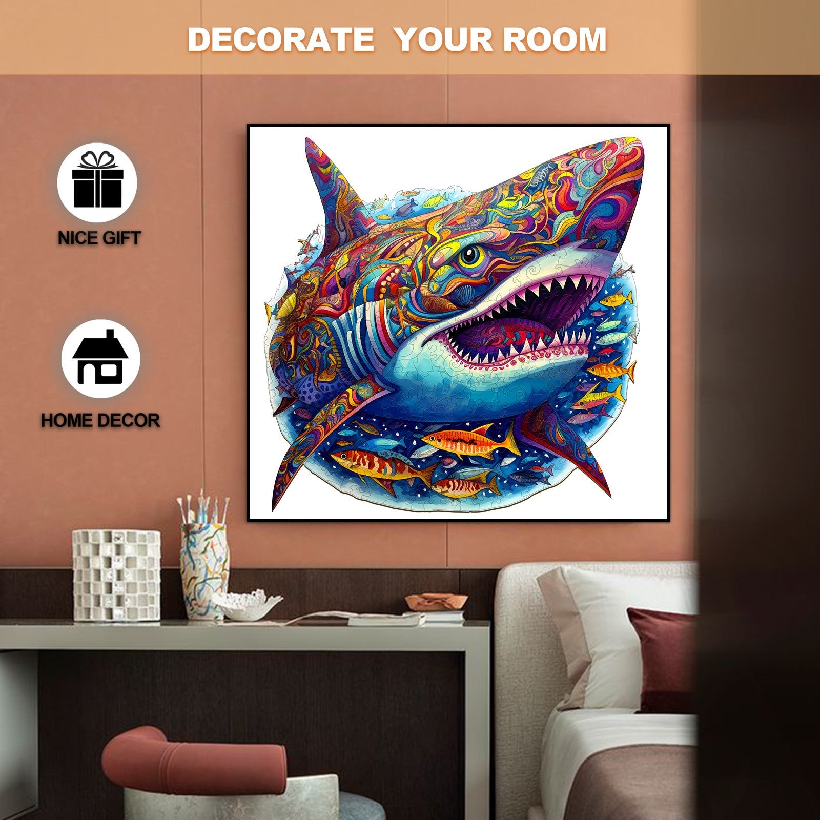 Ferocious Shark Wooden Jigsaw Puzzle