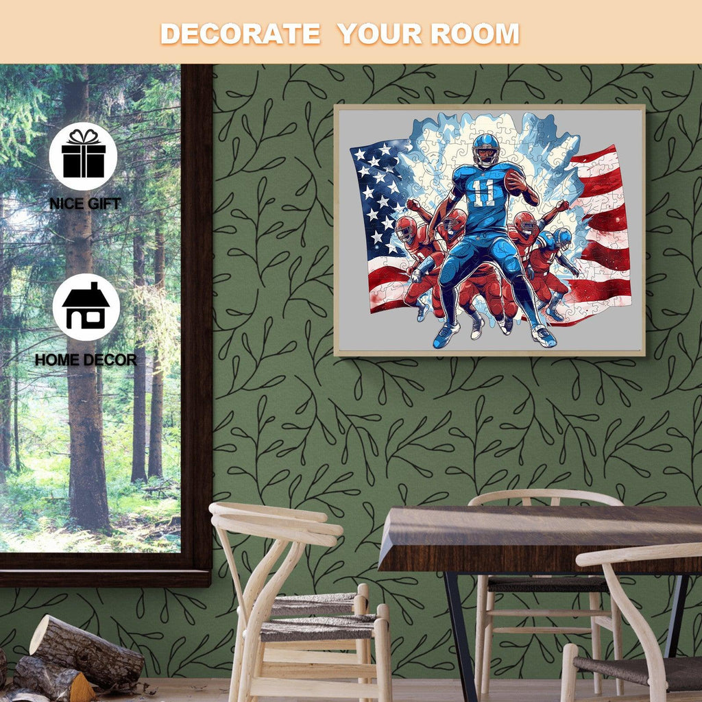 American Football Wooden Jigsaw Puzzle