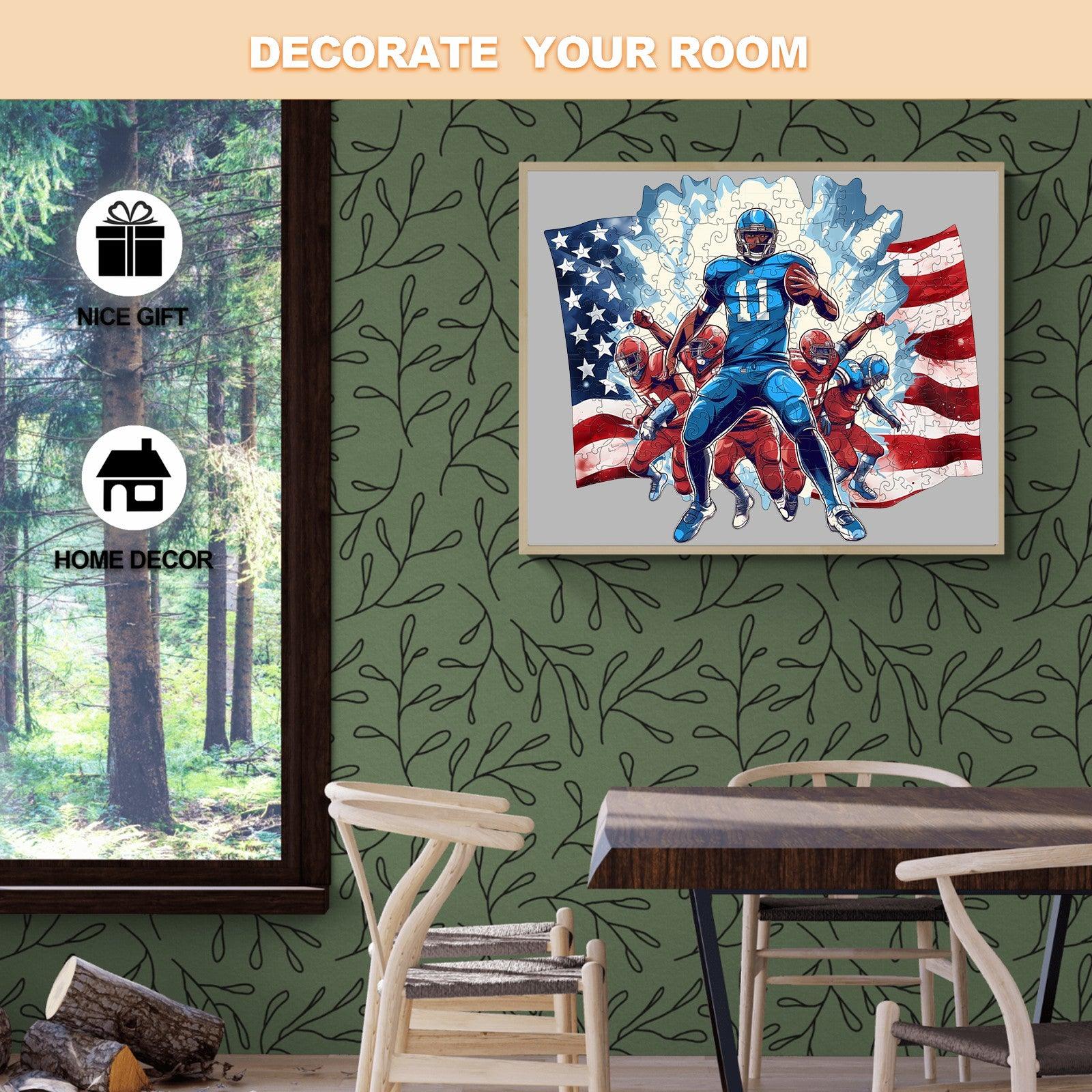 American Football Wooden Jigsaw Puzzle