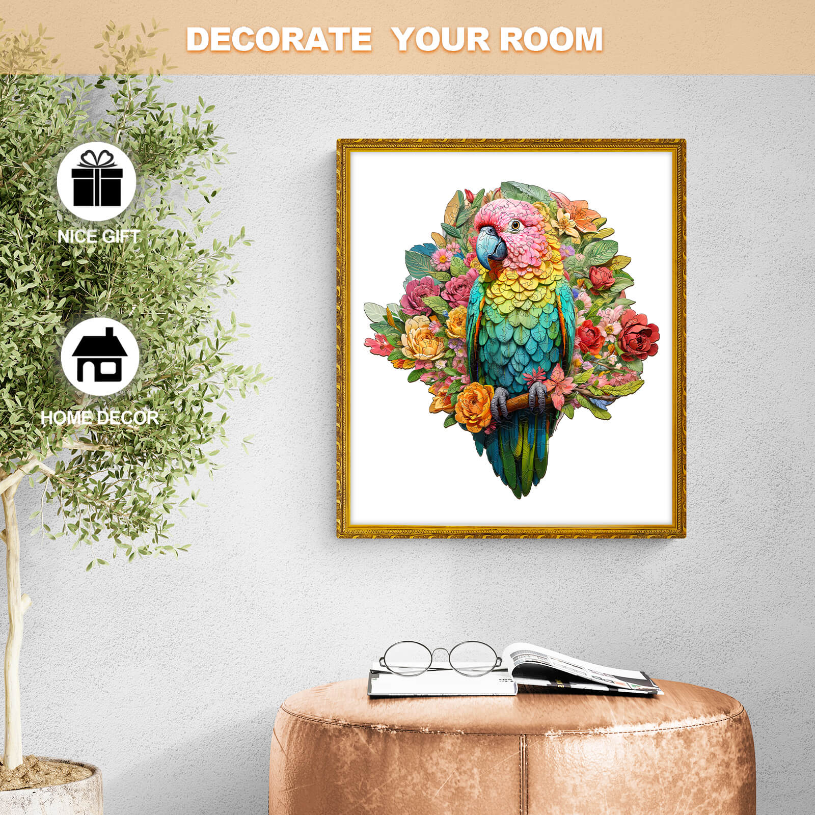Colorful Parrot Wooden Jigsaw Puzzle