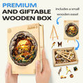 3D Autumn Farm-2 wooden jigsaw puzzle in a premium gift box with an easel.