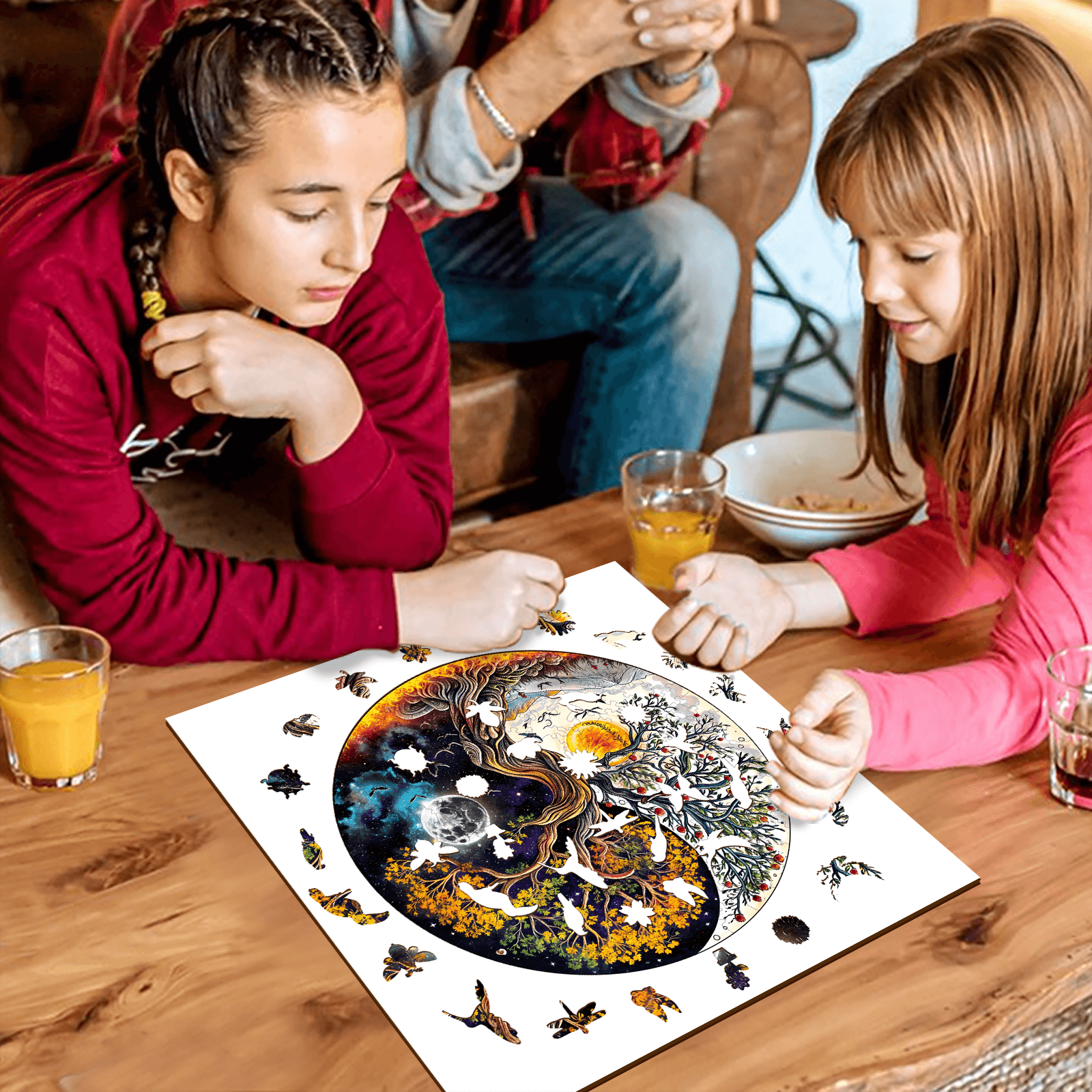 Sun and Moon Tree of Life Wooden Jigsaw Puzzle