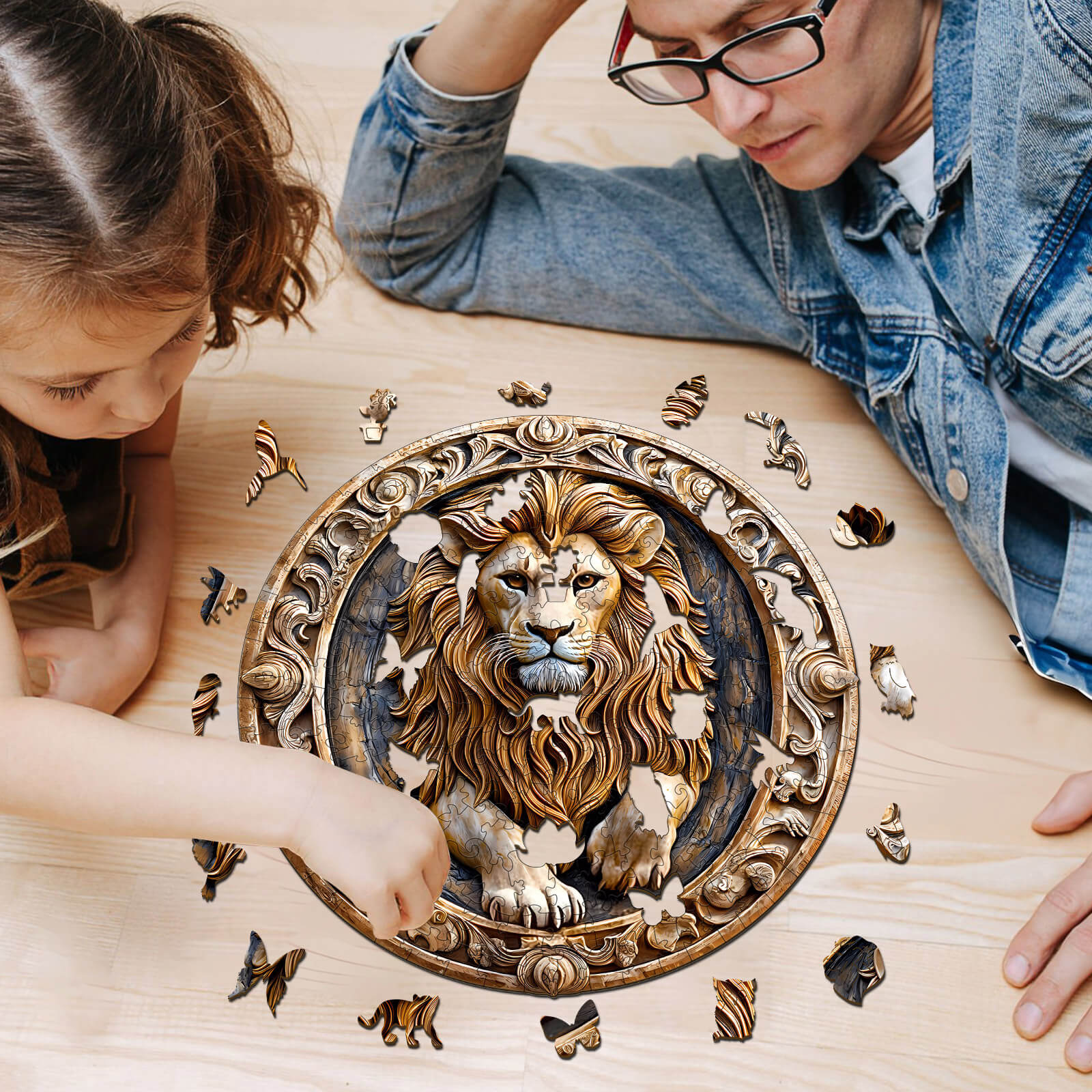 Sculpture Lion Wooden Jigsaw Puzzle