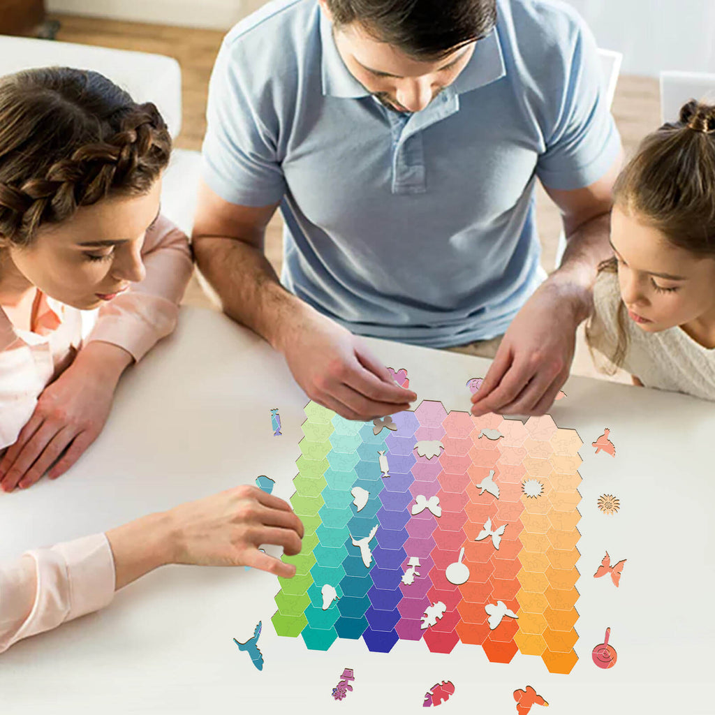 Rainbow Gradient Wooden Jigsaw Puzzle
