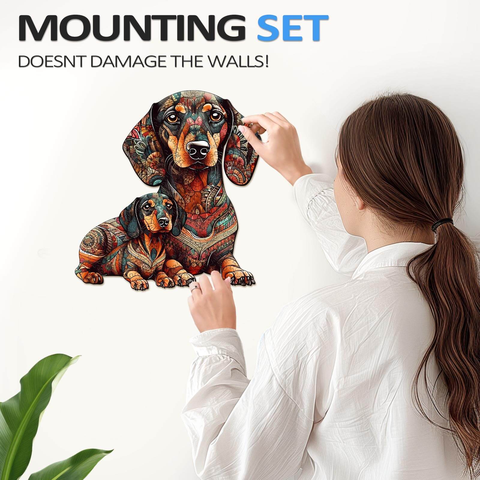 Dachshund Family-2 Wooden Jigsaw Puzzle