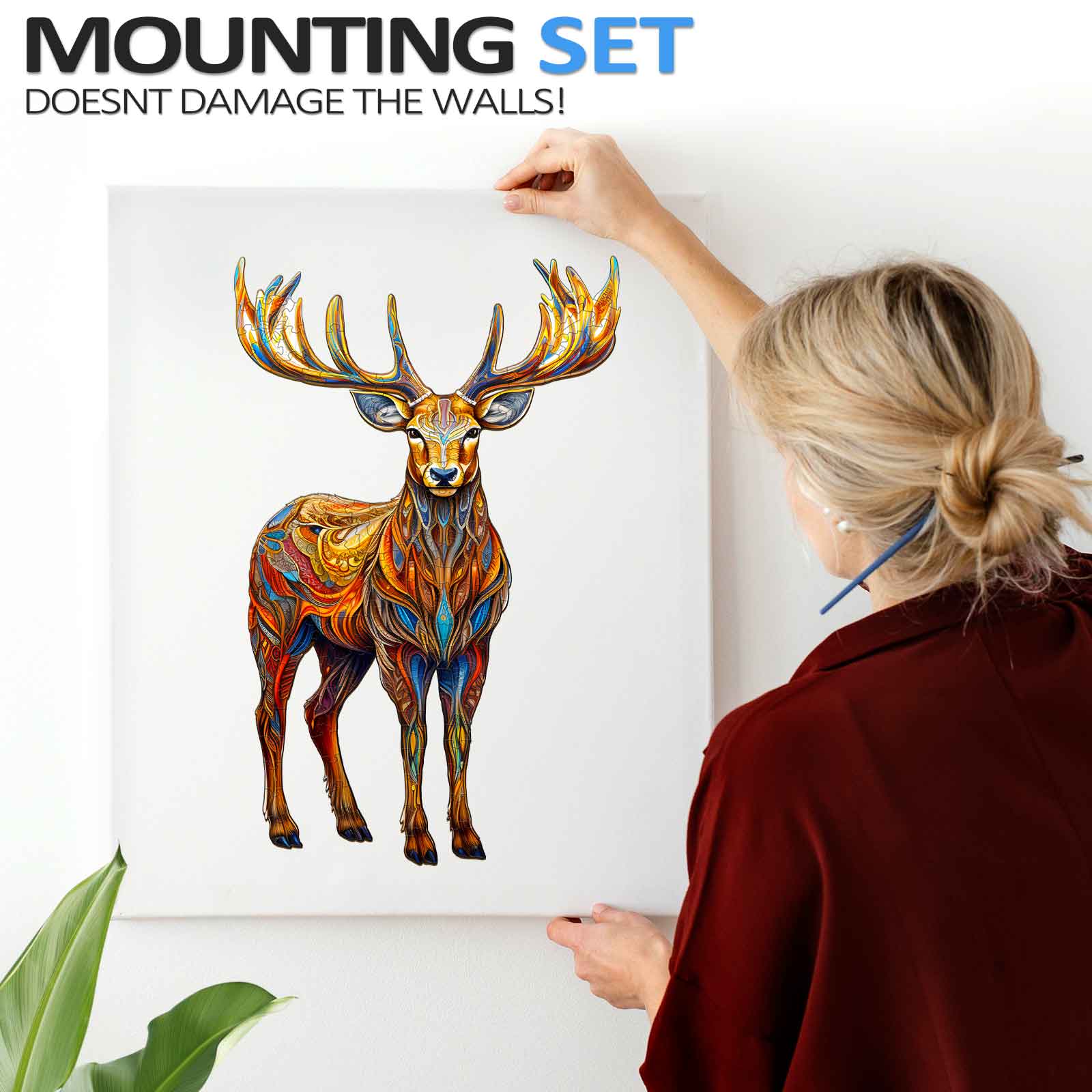 Colorful Deer Wooden Jigsaw Puzzle