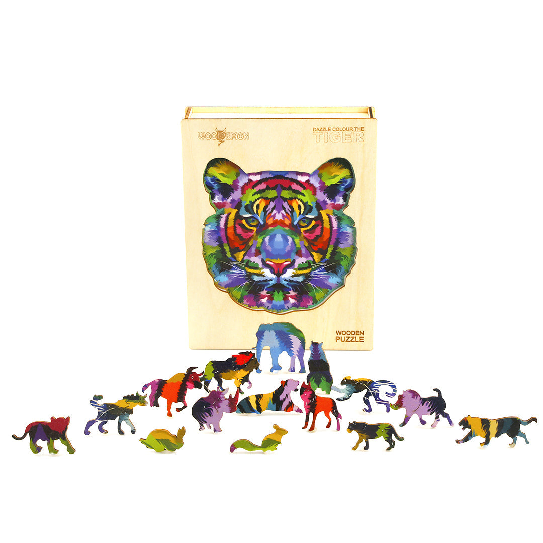 Colorful Tiger Wooden Jigsaw Puzzle