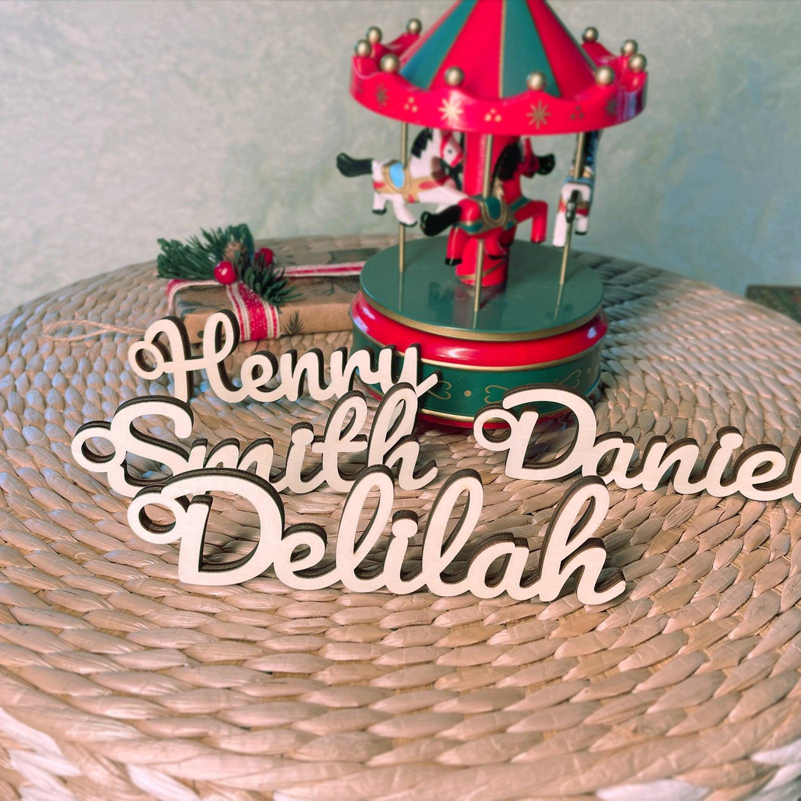 Gift Name Wood Tags Personalized Birthday Festival Gift Tags