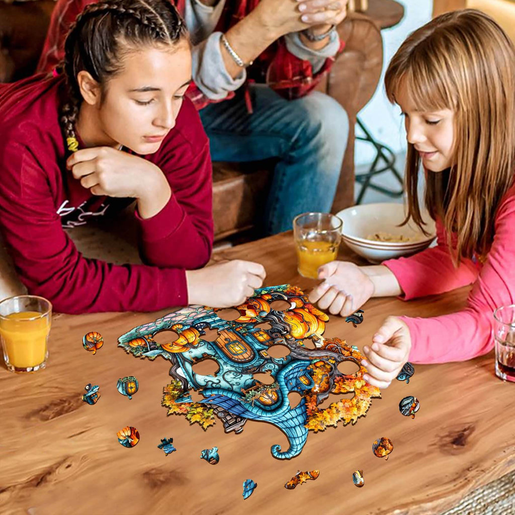 Pumpkin House-1 Wooden Jigsaw Puzzle