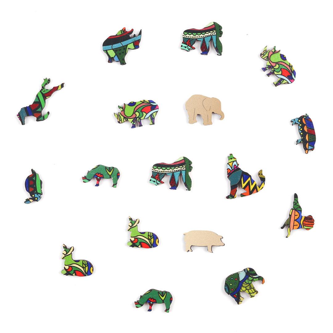 Watchful Rhino Wooden Jigsaw Puzzle
