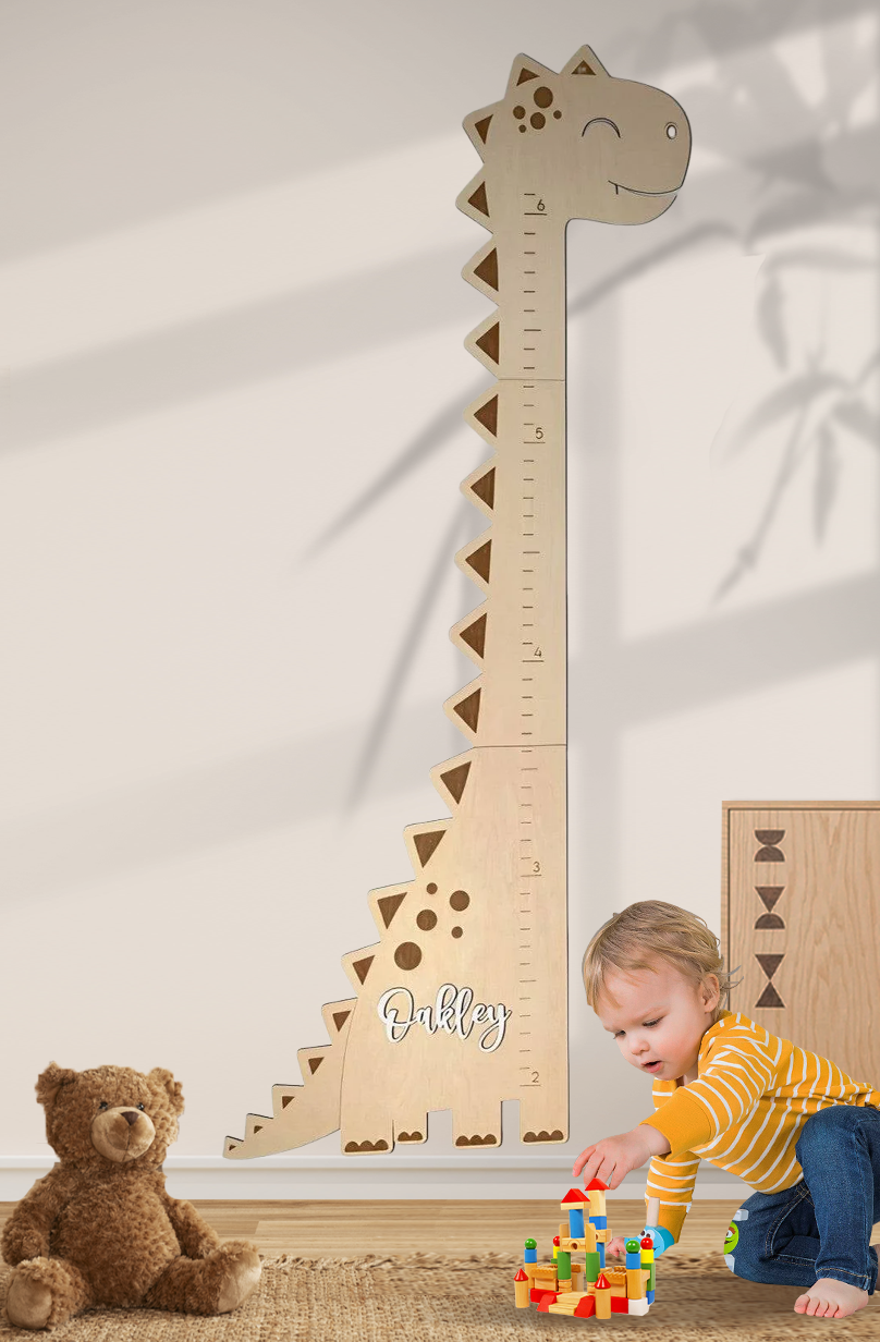 Personalized Wooden Dinosaur Growth Chart Ruler