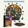 Peacock-2 wooden jigsaw puzzle with intricate design pieces and colorful packaging for focused mind games.