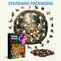 Laid-back Kitten Wooden Jigsaw Puzzle featuring various kitten pieces, showcasing colorful artwork and puzzle assembly.