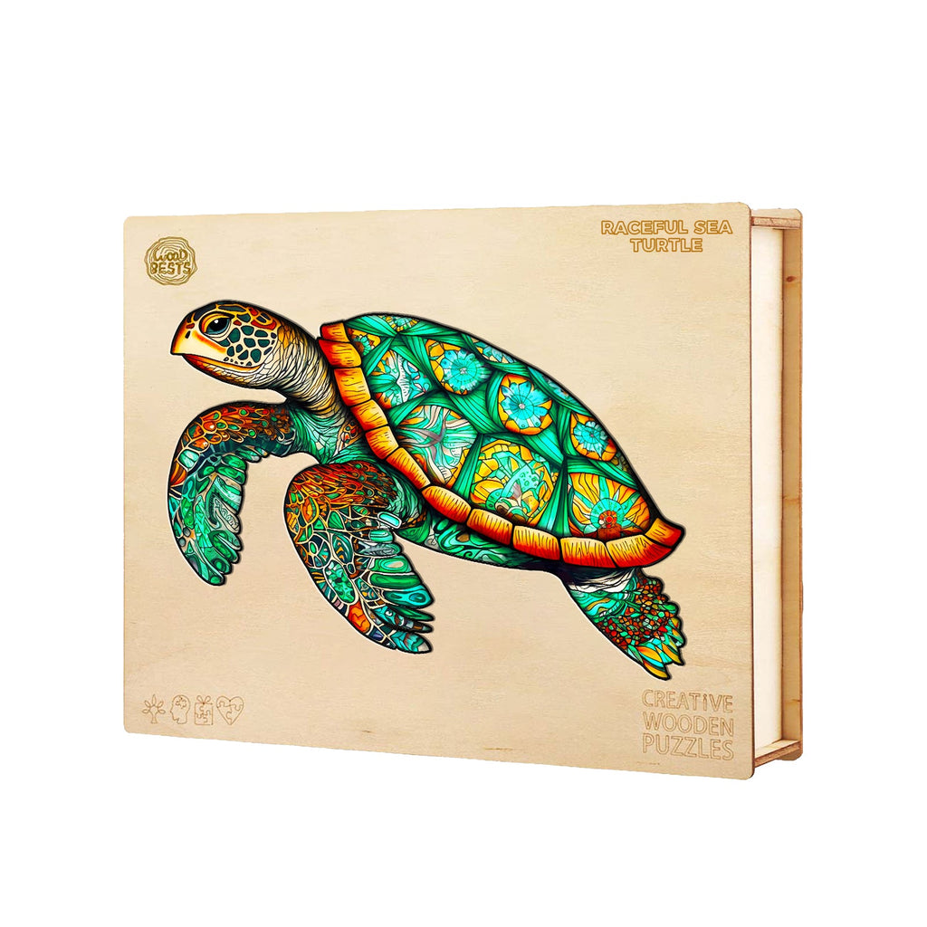 Mysterious Sea Turtle Wooden Jigsaw Puzzle