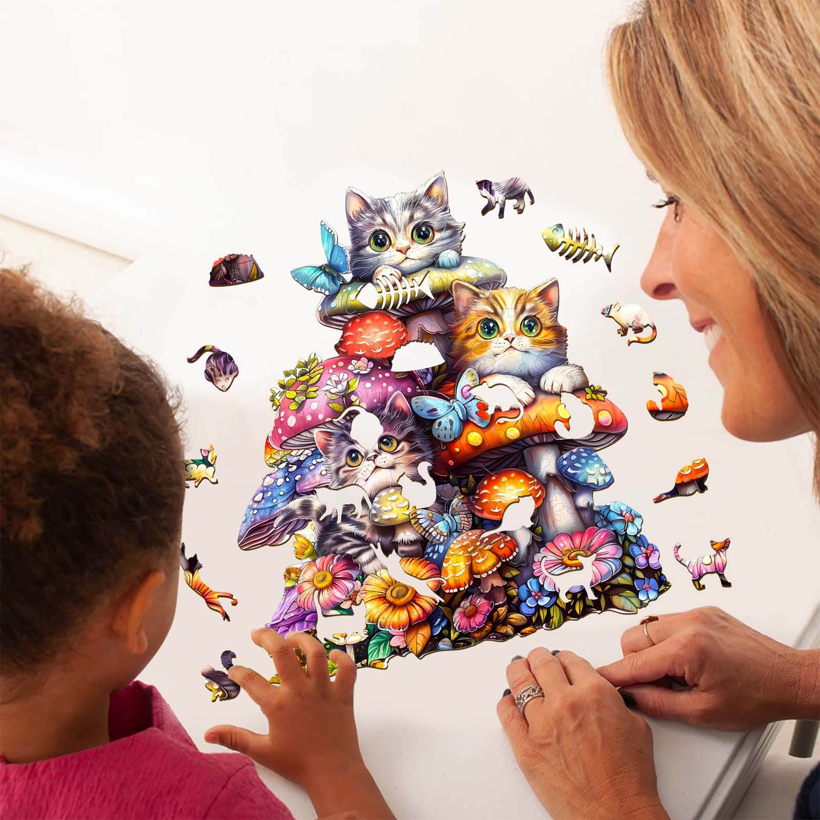 Cat Family-2 Wooden Jigsaw Puzzle