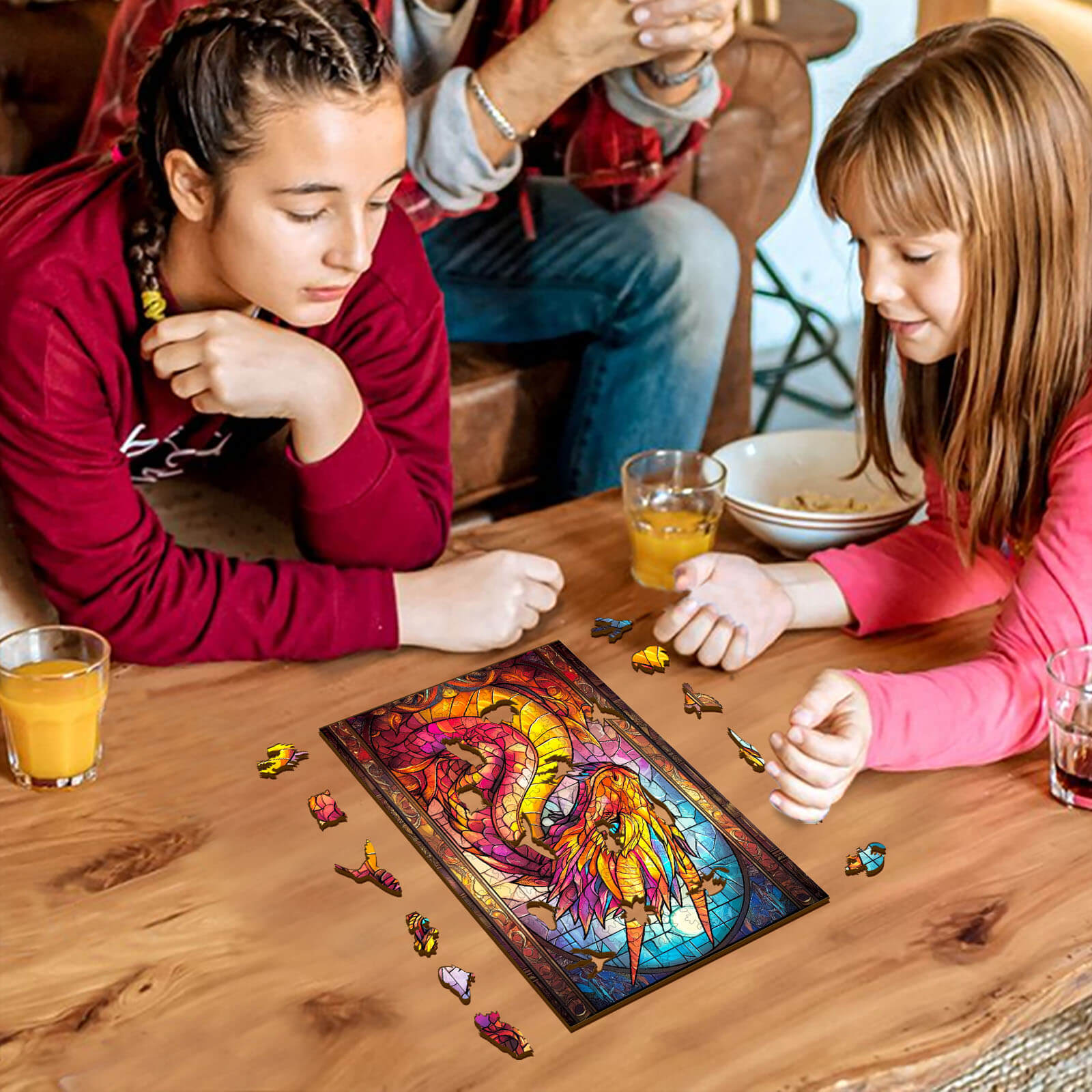 Stained Glass Dragon Wooden Jigsaw Puzzle