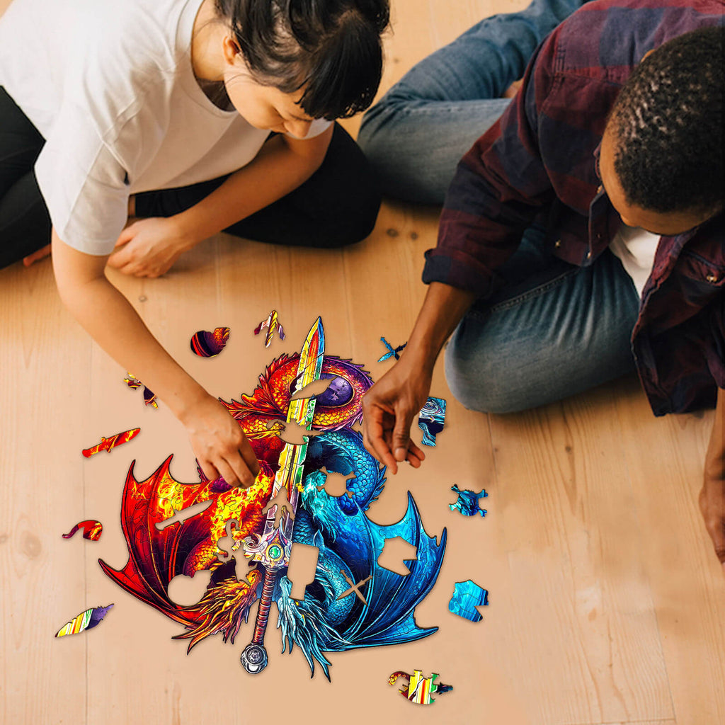 Dragon and Sword Wooden Jigsaw Puzzle