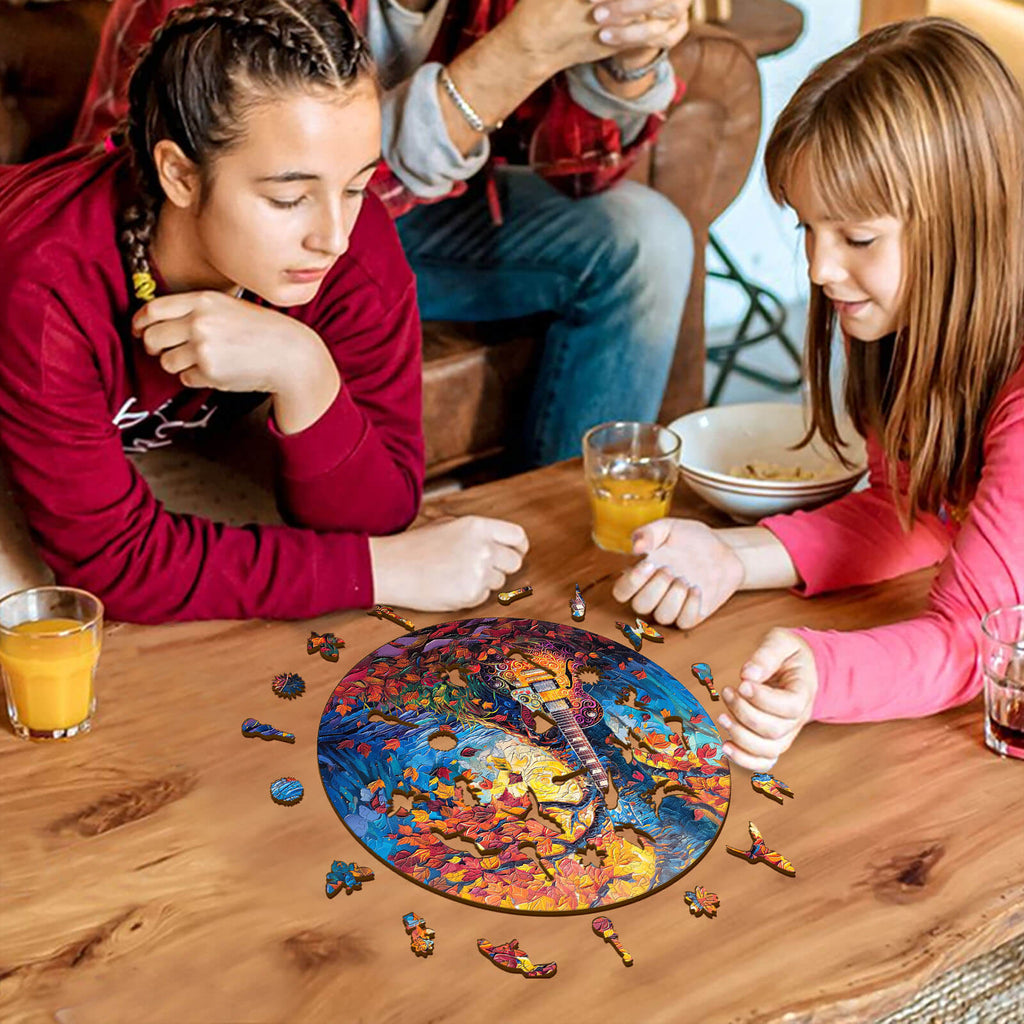 Autumn Guitar Wooden Jigsaw Puzzle