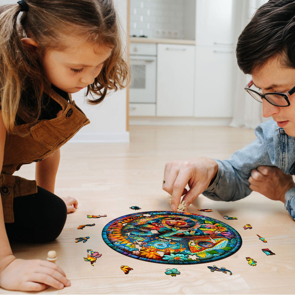 paper chameleon Wooden Jigsaw Puzzle