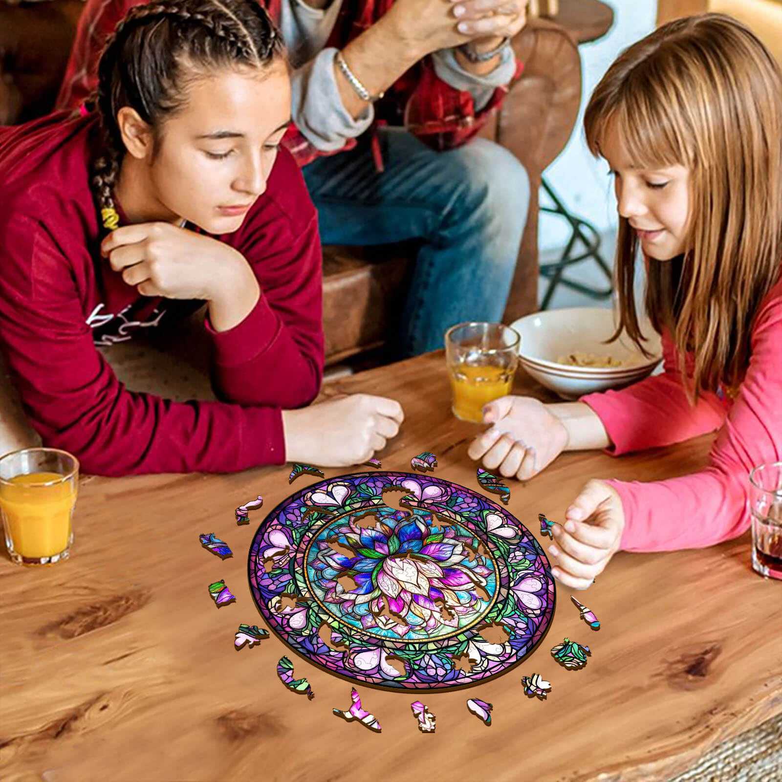 Stained Glass Lotus-1 Wooden Jigsaw Puzzle